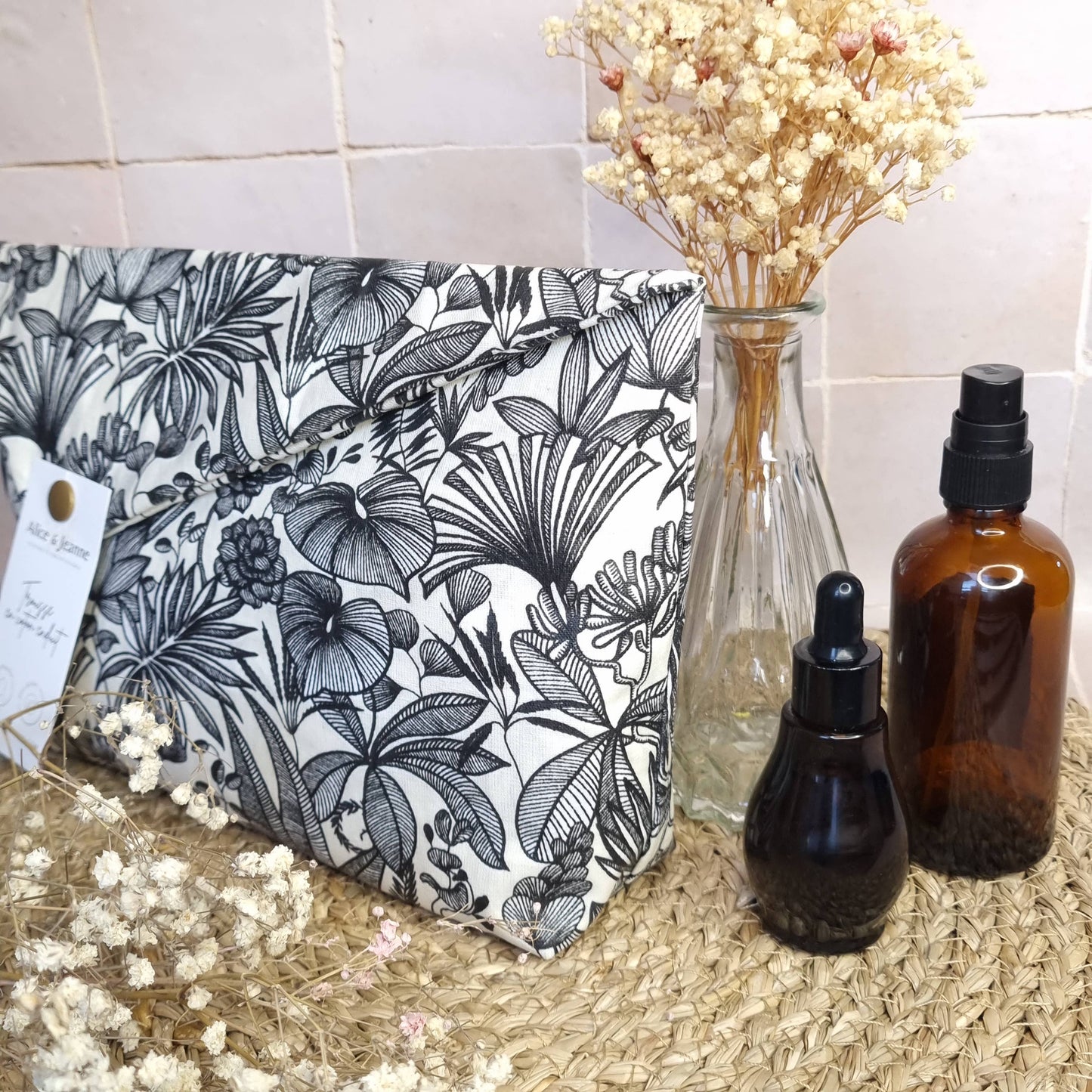 Grande trousse de toilette coton enduit Java