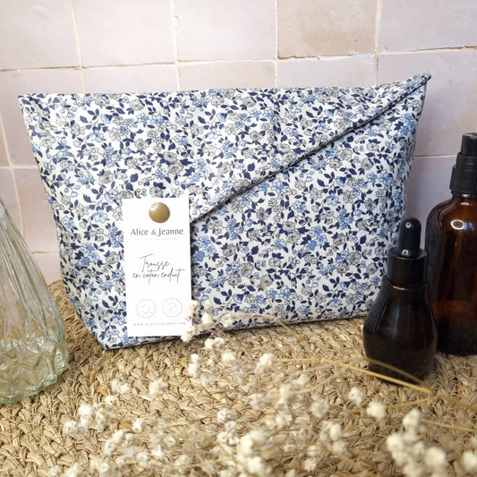 Grande trousse de toilette coton enduit Louise